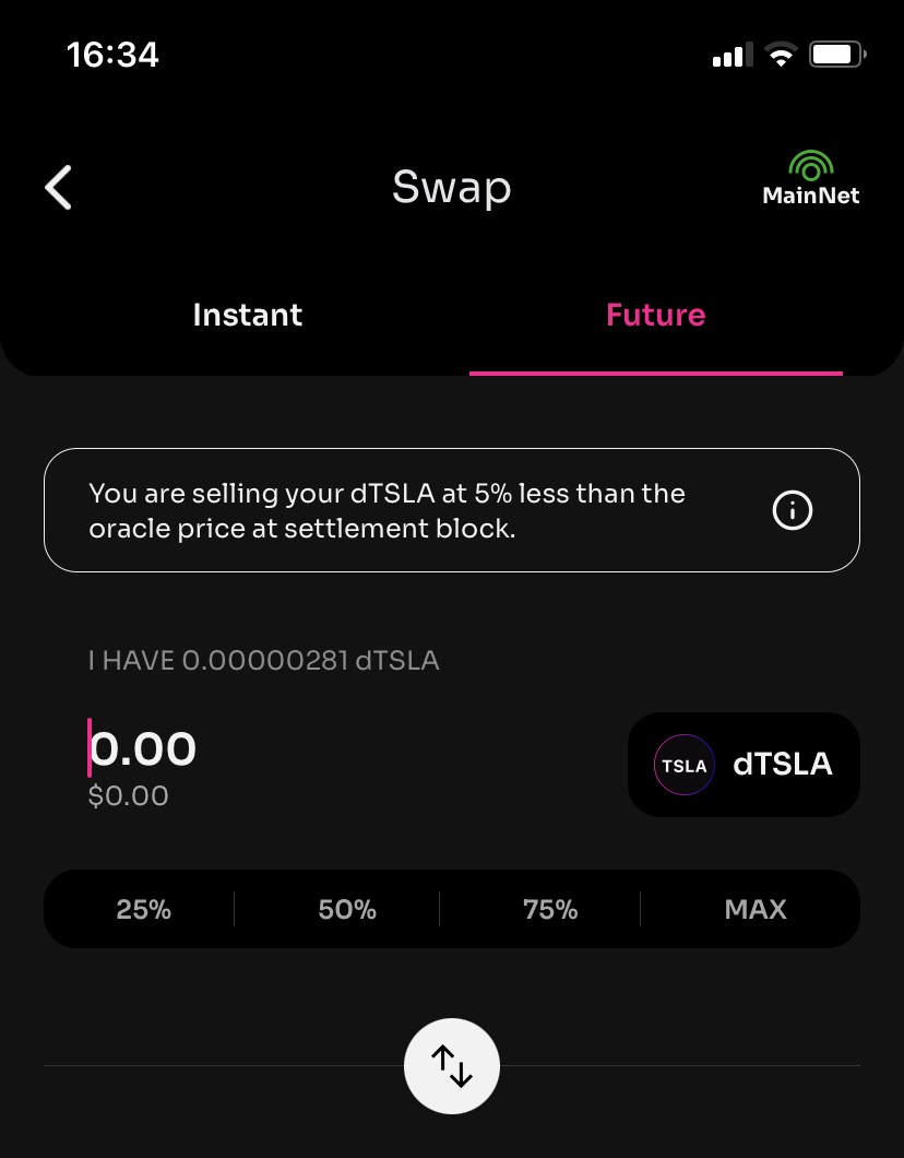 Future Swap im light wallet